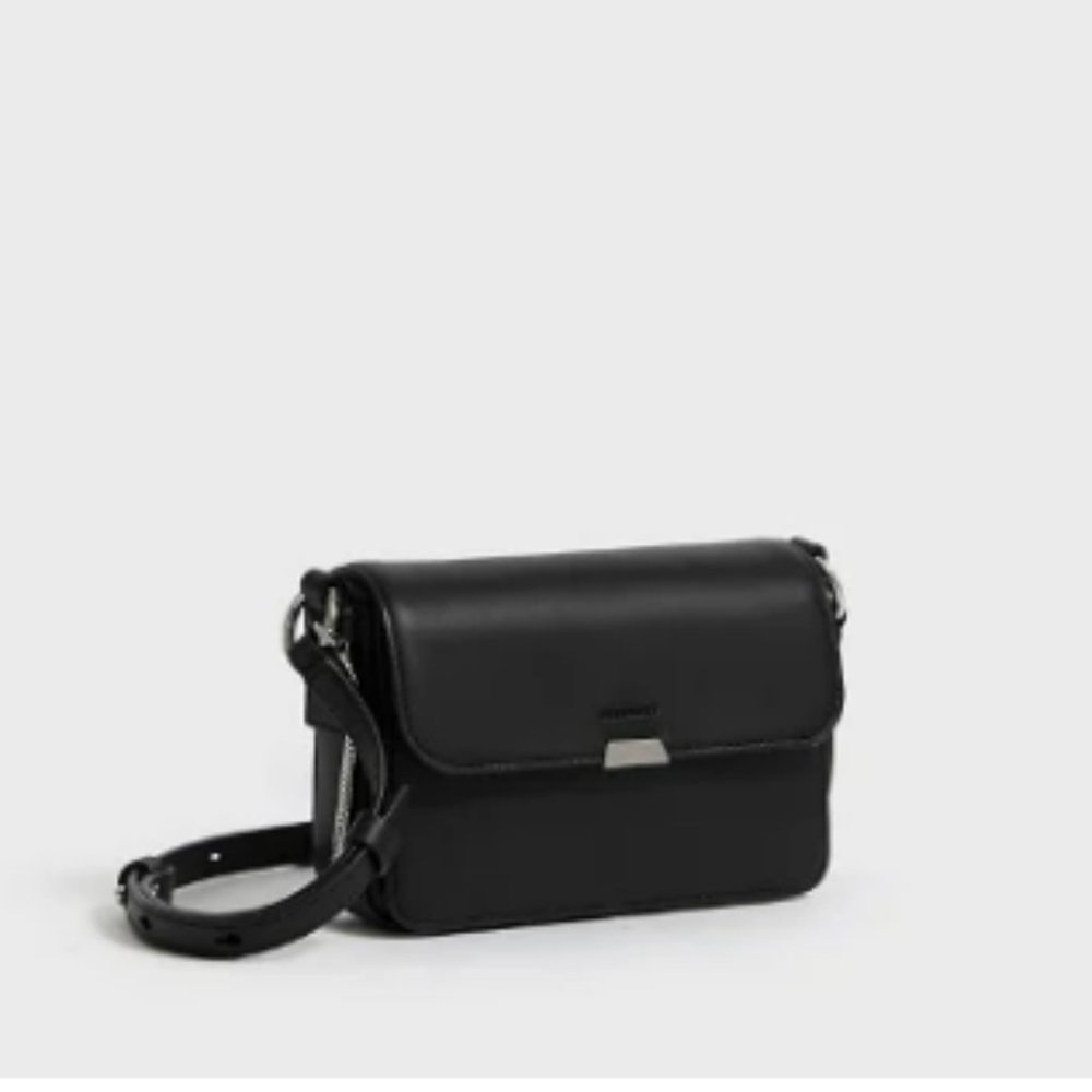 All Saints Captain Leather Mini Flap Crossbody Bag